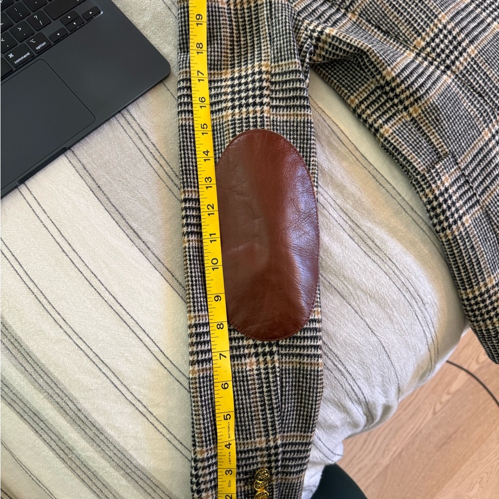 Smythe Plaid Blazer with Brown Elbow Patches - Picture 8 of 12
